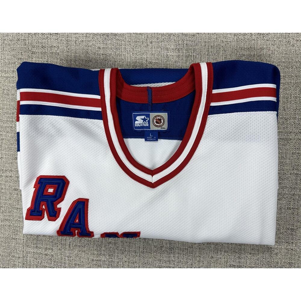 Vintage New York Rangers Jersey Mens Large White NHL Hockey Starter - Picture 14 of 14
